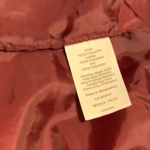 Polka Dot L Quilted Vest Talbots Outlet Brown Purple White - Picture 6 of 6